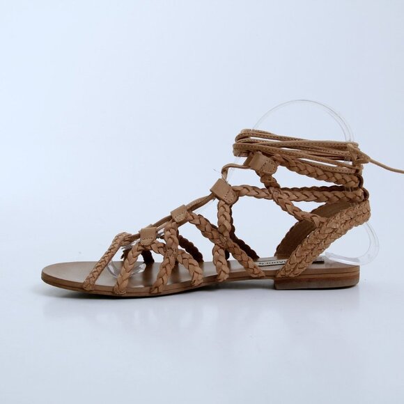 Steve Madden Swyvel Leather Gladiator Sandals Tan Women Size 7 - Picture 8 of 16